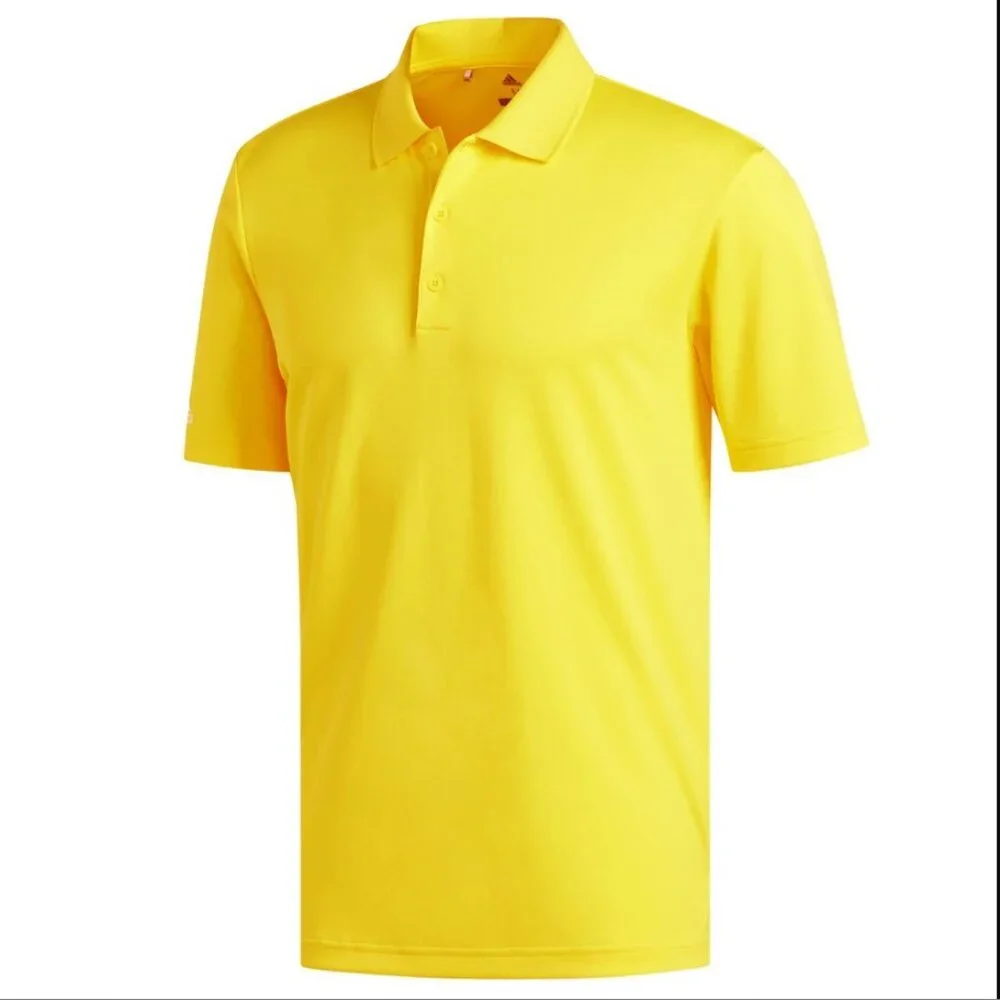 ADIDAS GOLF SZ L Men's Performance Short Sleeve Polo Shirt Bright Yellow